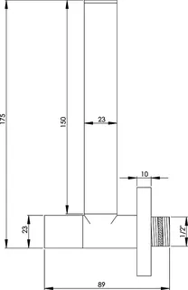 sanibel-Design-Eckventil rund Schlauch- verblendung 150 mm DN 15 (1/2") vc – Bild 2