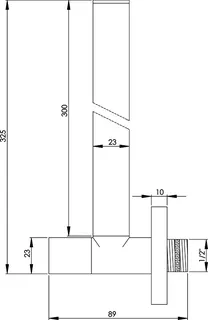 sanibel-Design-Eckventil rund Schlauch- verblendung 300 mm DN 15 (1/2") vc – Bild 2