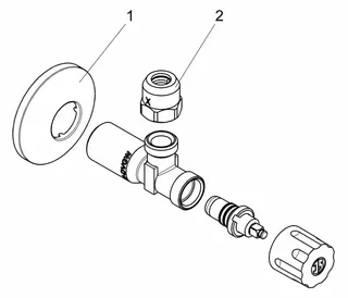 Schlösser Eckventil 1/2" mit V+S nicht selbstdichtend Nr.7105 – Bild 3