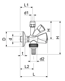 Schlösser Kombi-Eckventil ohne ASAG 1/2", Nr.1720 chrom – Bild 2