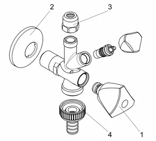 Schlösser Kombi-Eckventil ohne ASAG 1/2", Nr.1720 chrom – Bild 3