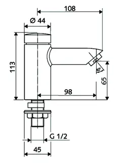 SCHELL Standventil PETIT SC HD-K Selbstschl., Geh. DR-Messing, 1/2", chr – Bild 2