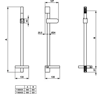 Ideal Standard Brausestange Senses 90 600mm, Chrom – Bild 5