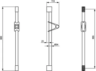 Ideal Standard Brausestange Senses 70 600mm, Chrom – Bild 2
