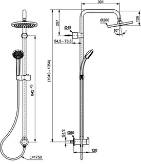 Ideal Standard Duschsystem Idealrain für UP-Armatur Chrom – Bild 4