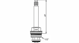 Sanitär-Innenoberteil 1/2" messing für UP-Ventile (nicht für sanibel UPV) – Bild 2