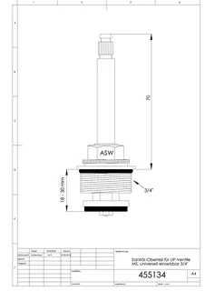 Sanitär-Innenoberteil 3/4" messing für UP-Ventile (nicht für sanibel UPV) – Bild 2