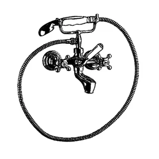 KLUDI 1926 Wannenfüll- Brausearmatur Brausegarnitur vergoldet – Bild 2