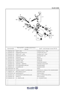 KLUDI 1926 Wannenfüll- Brausearmatur Brausegarnitur vergoldet – Bild 4