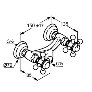 KLUDI 1926 Brausearmatur Wandmontage messing – Bild 3