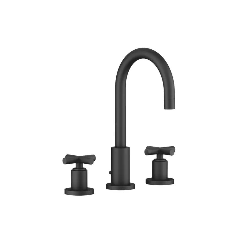Dornbracht Waschtisch-3-Lochbatt. mit Ablaufgarnitur TARA 20710892 Schwarz matt