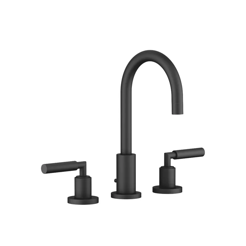 Dornbracht Waschtisch-3-Lochbatt. mit Ablaufgarnitur TARA 20710882 Schwarz matt
