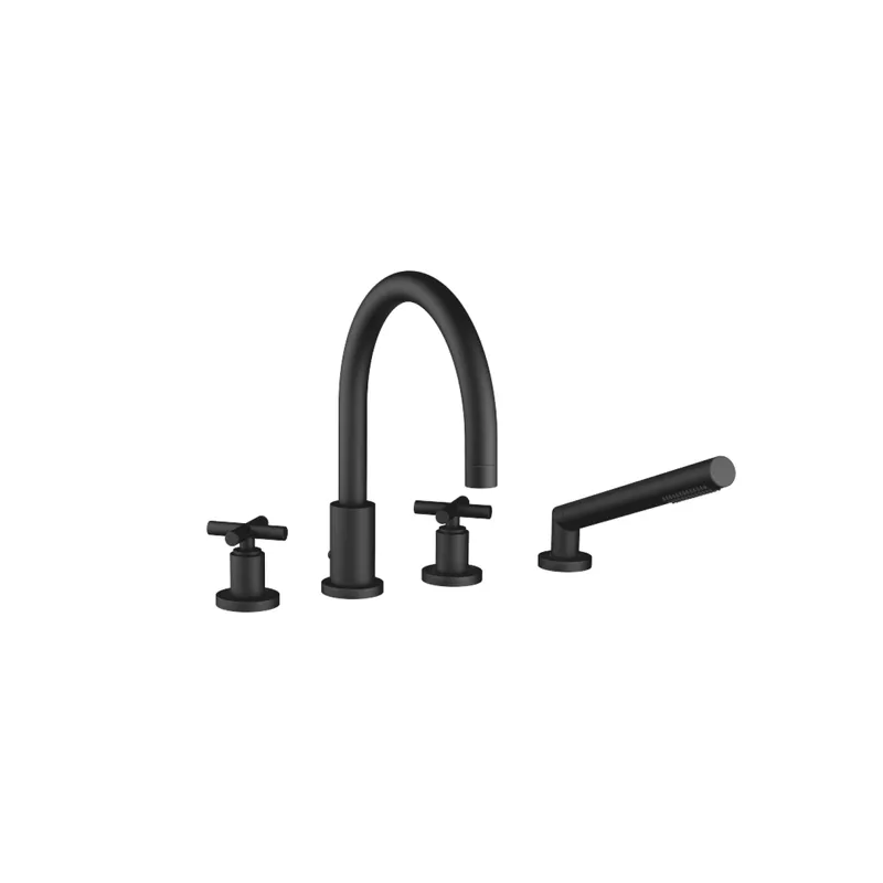 Dornbracht Wannen-Vierlochbatt. f.W.-randmont. TARA 27512892 Schwarz matt
