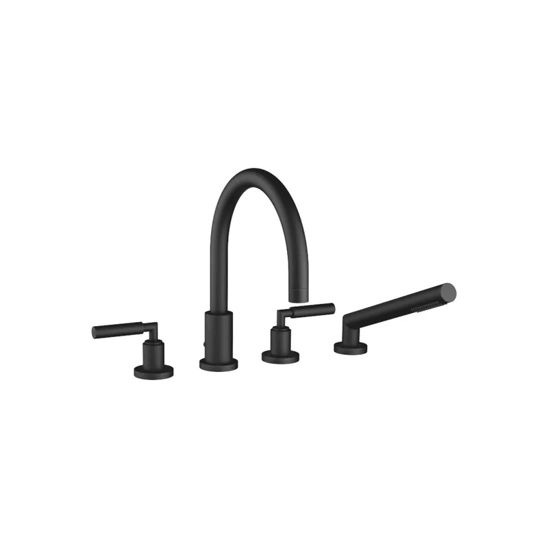 Dornbracht Wannen-Vierlochbatt. f.W.-randmont. TARA 27512882 Schwarz matt