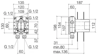 Dornbracht UP-Thermostat mit Vorabsperrung SERIENNEUTRAL 35426970 – Bild 3