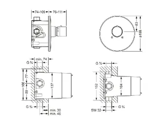 UP-Thermostat 3/4 Zoll, FM-Set Df. 64,2 l/min 3 bar, CHARLESTON, BR – Bild 2