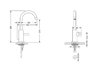 1-Hand Waschtisch Batterie, o. Exz. Serie CHARLESTON SQUARE, VG – Bild 2