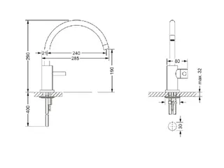 1-Hand Waschtisch Batterie, XXL o.Exz. Serie CHARLESTON SQUARE, VG – Bild 2