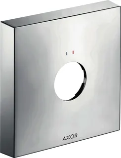 Hansgrohe Verlängerungsrosette Axor eckig rot/blau 1-Loch chrom