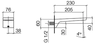 Dornbracht Wannenauslauf für Wandmontage CL.1 13801705 Chrom – Bild 3