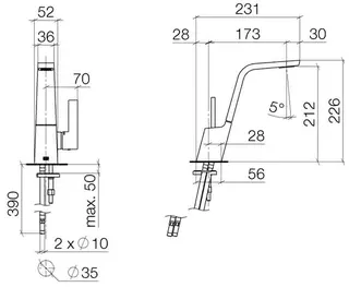Dornbracht Waschtisch-Einhandbatterie ohne Ablaufgarnitur CL.1 33521705 Chrom – Bild 3