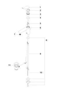 Dornbracht Waschtisch-Einhandbatterie mit Ablaufgarnitur LISSE 33500845 Chrom – Bild 4