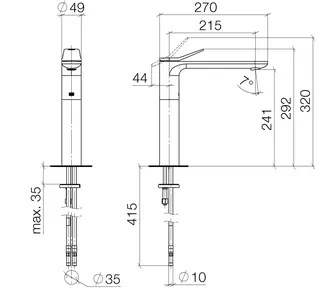 Dornbracht Waschtisch-Einhandbatterie mit erhöhtem Standfuß LISSE 33537845 Chrom – Bild 3