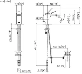 Dornbracht Bidet-EHM mit Ablaufgarnitur LISSE 33600845 Platin gebürstet – Bild 3