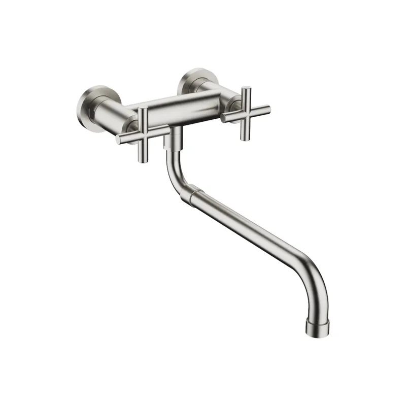 Dornbracht Wand-Brückenbatt. mit herausziehbarem Auslauf TARA 31151892 Platin gebürstet