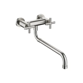 Dornbracht Wand-Brückenbatt. mit herausziehbarem Auslauf TARA 31151892 Platin gebürstet