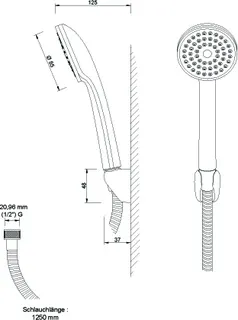 sanibel 1001-Wannen-Brauseset A17 mit Handbrause 1S verchromt – Bild 2