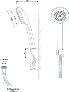 sanibel 1001-Wannen-Brauseset A17 mit Handbrause 3S verchromt – Bild 2