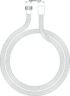 sanibel 1001-Brauseschlauch A17 DN15 x2000mm silbergrau kon. Mutter verchromt – Bild 2