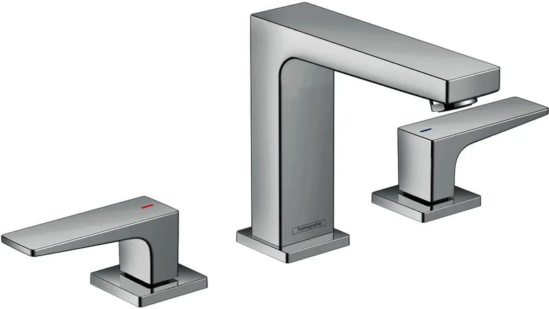 Hansgrohe 3-Loch Waschtischarmatur 110 Metropol mit Push-Open Ablaufgarnitur chrom