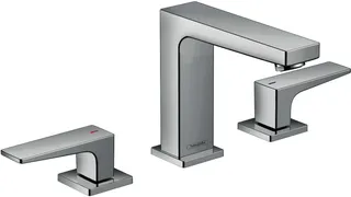 Hansgrohe 3-Loch Waschtischarmatur 110 Metropol mit Push-Open Ablaufgarnitur chrom