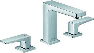 Hansgrohe 3-Loch Waschtischarmatur 110 Metropol mit Push-Open Ablaufgarnitur chrom – Bild 2