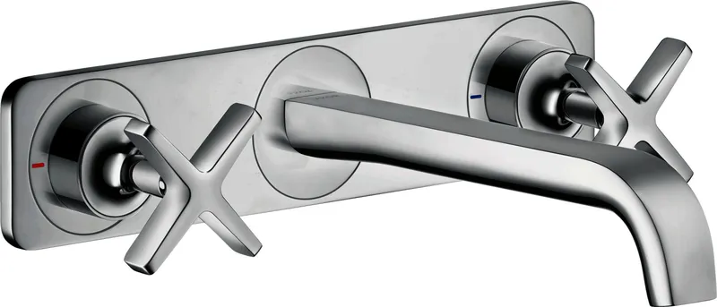 Hansgrohe 3-L.Waschtischarmatur Axor Citterio E Fertigset Wandmontage chrom mit Platte