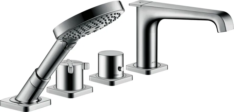 Hansgrohe 4-Loch Wannenarmatur Axor Citterio E chrom Wannenrand mit Thermostat