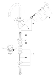 Dornbracht Waschtisch-Einlochbatterie mit Ablaufgarnitur TARA 22513892 Chrom – Bild 4