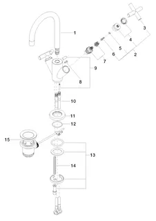 Dornbracht Waschtisch-Einlochbatterie mit Ablaufgarnitur TARA 22512892 Chrom – Bild 4