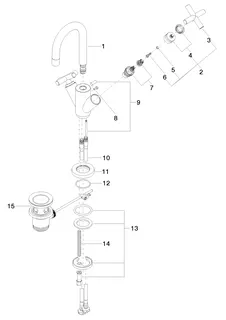 Dornbracht Waschtisch-Einlochbatterie mit Ablaufgarnitur TARA 22302892 Chrom – Bild 4