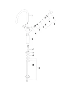 Dornbracht Waschtisch-Einlochbatterie mit erhöhtem Standfuß TARA 22533892 Chrom – Bild 4