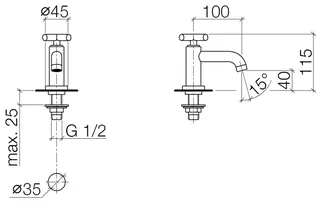Dornbracht Standventil, Kaltwasser TARA 17500892 Chrom – Bild 3