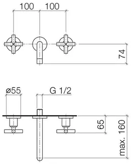 Dornbracht Waschtisch-Wandbatterie ohne Ablaufgarnitur TARA 36707892 Chrom – Bild 3