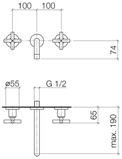 Dornbracht Waschtisch-Wandbatterie ohne Ablaufgarnitur TARA 36712892 Chrom – Bild 3