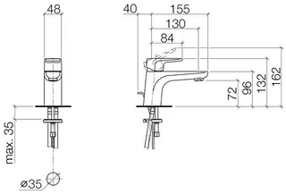 Dornbracht Waschtisch-Einhandbatterie mit Ablaufgarnitur SUBWAY 33500935 Chrom – Bild 2