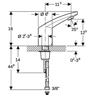 Geberit HyTronic185 Waschtisch-Armatur (IR/Netz) mit Mischhebel 116.155.21.1 chrom – Bild 4
