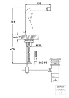 Steinberg Bidet-Einhebelmischer 230 1300, chrom – Bild 2