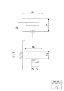 Steinberg Brauseanschlussbogen 135 1660, chrom – Bild 2