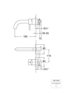 Steinberg Waschtisch-Wand-Einhebelmischer 100 1816, chrom – Bild 2